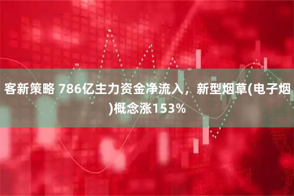 客新策略 786亿主力资金净流入，新型烟草(电子烟)概念涨153%