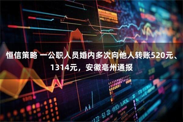 恒信策略 一公职人员婚内多次向他人转账520元、1314元,安徽亳州通报